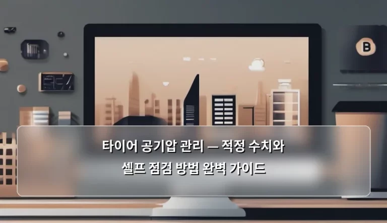 타이어 공기압 관리 — 적정 수치와 셀프 점검 방법 완벽 가이드
