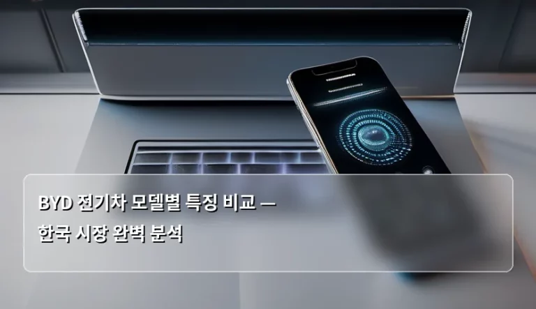 BYD 전기차 모델별 특징 비교 — 한국 시장 완벽 분석