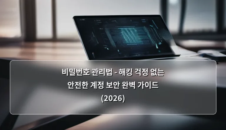 비밀번호 관리법 – 해킹 걱정 없는 안전한 계정 보안 완벽 가이드 (2026)