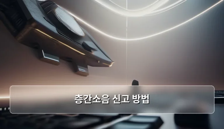 층간소음 신고 방법 및 단계별 대응 가이드