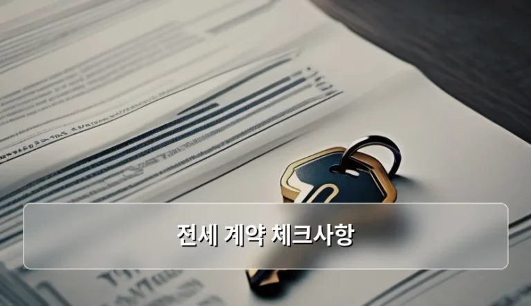 안전한 주거를 위한 전세 계약 체크사항 가이드