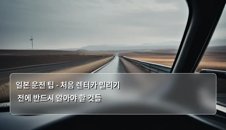 일본 운전 팁 – 처음 렌터카 빌리기 전에 반드시 알아야 할 것들
