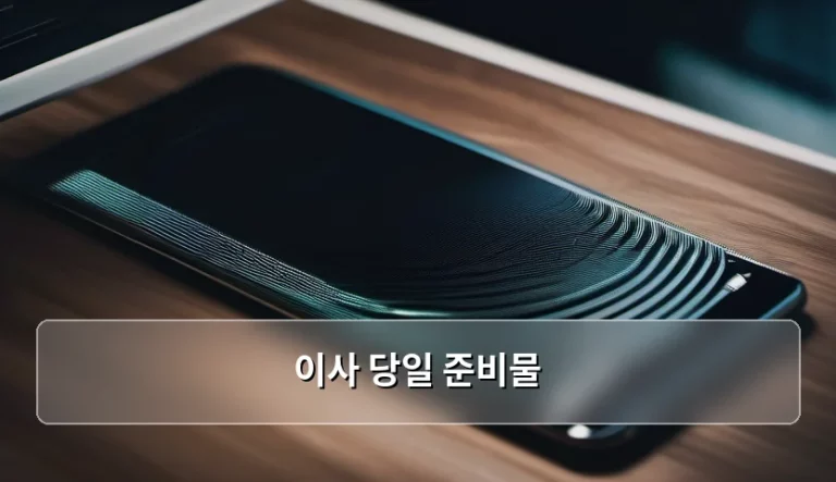 이사 당일 준비물 체크리스트와 디지털 기기 관리 가이드