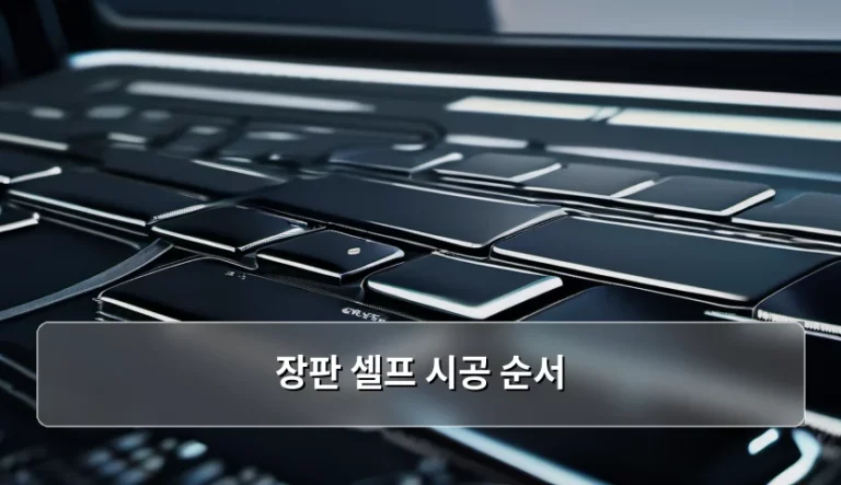 장판 셀프 시공 순서와 주의사항 가이드