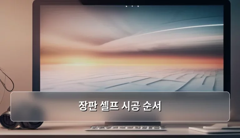 장판 셀프 시공 순서 및 실패 없는 시공 가이드