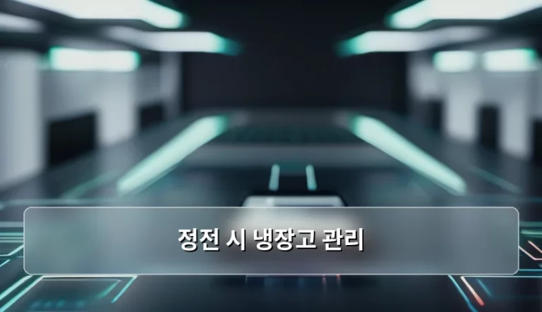 정전 시 냉장고 관리 방법과 식품 보관 가이드