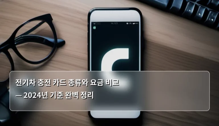 전기차 충전 카드 종류와 요금 비교 — 2026년 기준 완벽 정리
