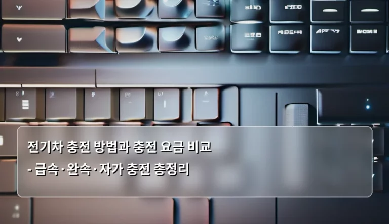 전기차 충전 방법과 충전 요금 비교 – 급속·완속·자가 충전 총정리
