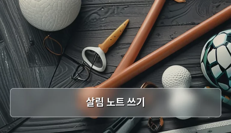 살림 노트 쓰기로 가꾸는 단정한 집안 관리법
