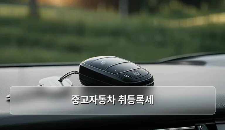 중고자동차 취등록세 계산 방법과 감면 혜택 가이드