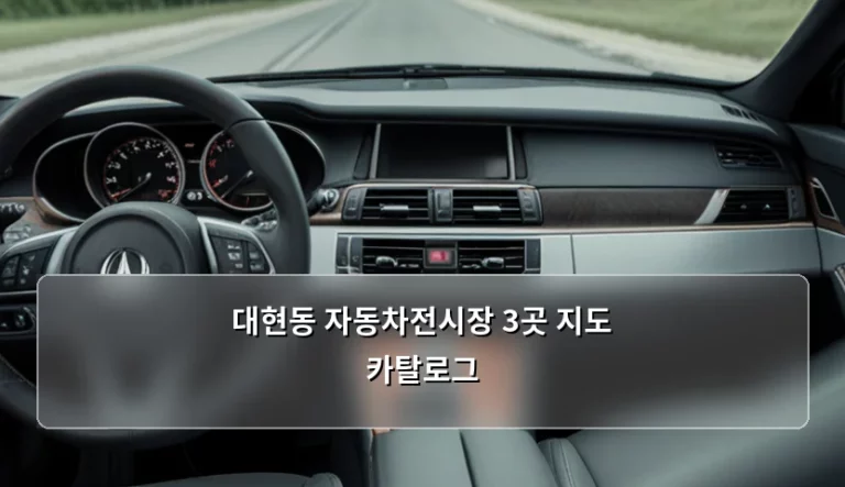 대현동 자동차전시장 3곳 지도 카탈로그 활용 가이드