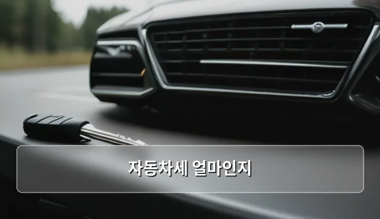 2026년 자동차세 계산 방법과 차종별 납부 금액 가이드
