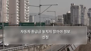 자동차 환급금 놓치지 말아야 정보 신청 방법 및 주의사항