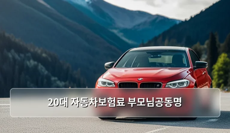 20대 자동차보험료 부모님공동명의 절약 방법과 주의사항