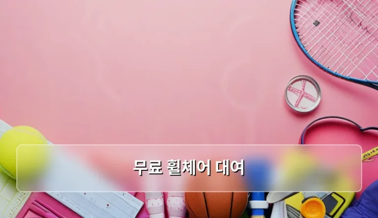 무료 휠체어 대여 이용 방법과 장소별 주의사항 가이드