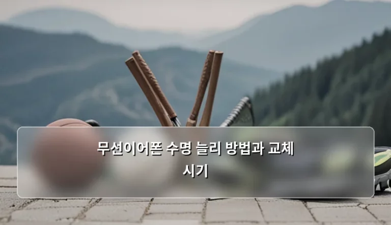무선이어폰 수명 늘리 방법과 교체 시기 완벽 정리