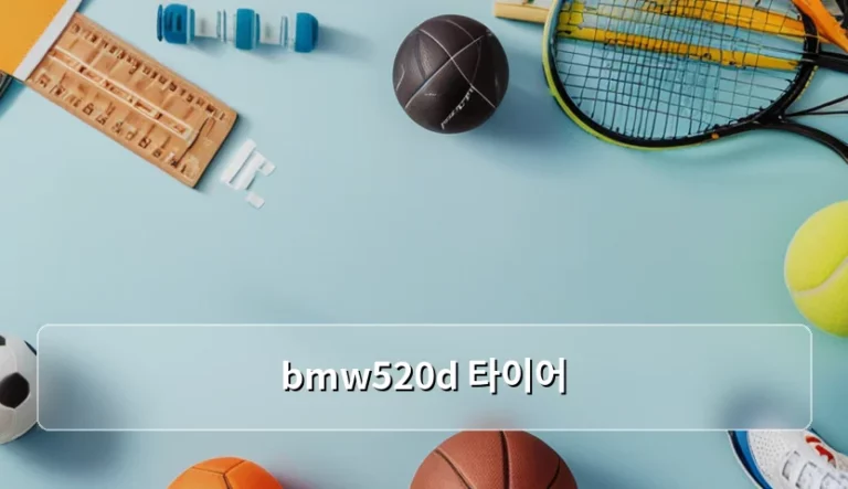 BMW 520d 타이어 교체 주기와 규격 선택 가이드