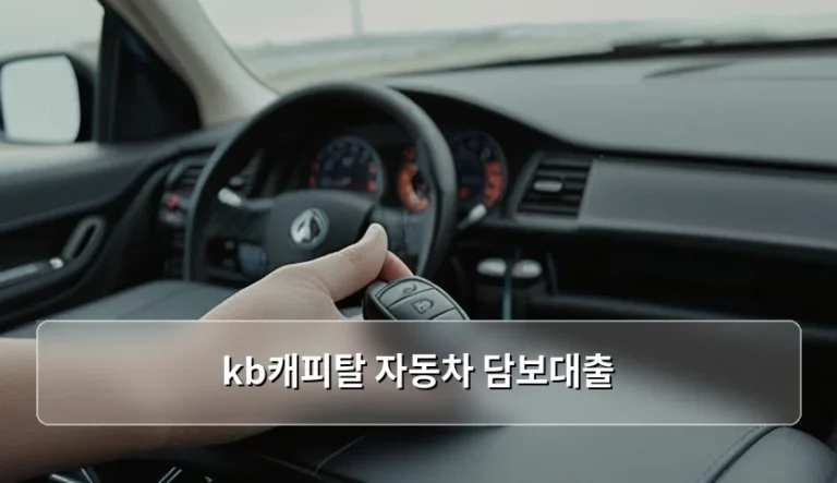 KB캐피탈 자동차 담보대출 조건 및 한도 이용 가이드