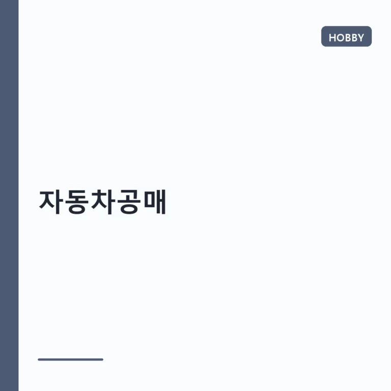 자동차공매 절차와 낙찰을 위한 실전 가이드